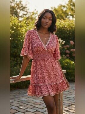 Max Studio Floral Wrap-Style Dress
